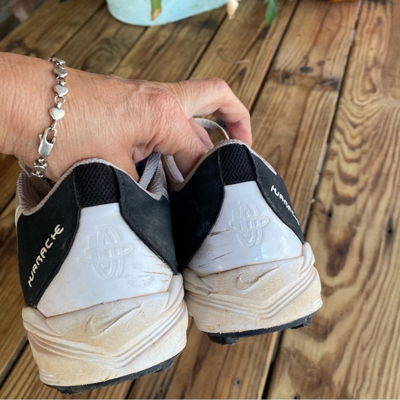 Nike BSBL Huarache Gray Black Cleats size 6Y athletic baseball shoes - Picture 4 of 8